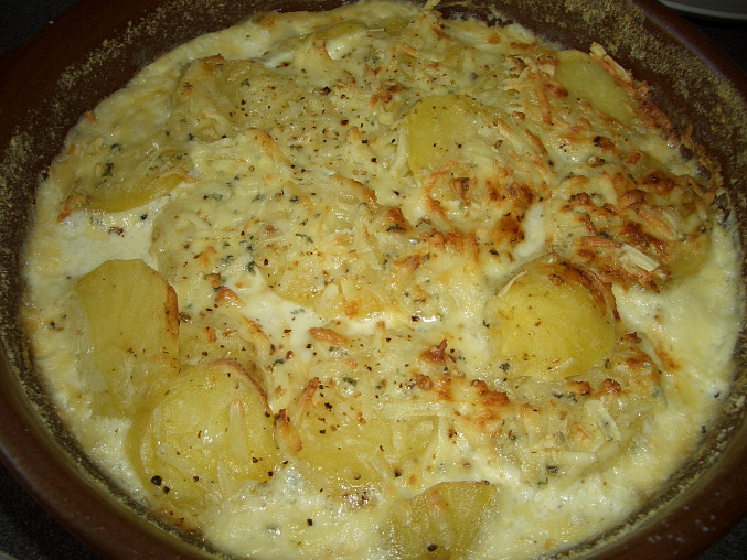 Zapečené brambory s nivou, Hotové brambory