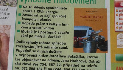 Zavařování v mikrovlnce, Upoutávka na knihu Vaříme rádi