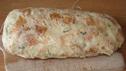 Žemlové knedlíky vařené v sáčku, Hotový knedlík