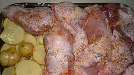 Brambory a kuře v pivu