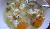 Jarní polévka (místo sušených hub čerstvé povařené lišky)