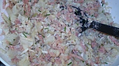 Můj zapékaný květák ve hřbetu, smíchané ingredience...
