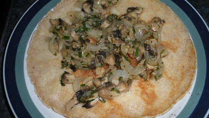 Palačinky plněné žampiony