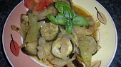 Pečený lilek, cuketa, paprika, cibule