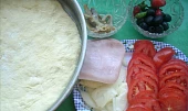 Pizza se sardelkami a šunkou