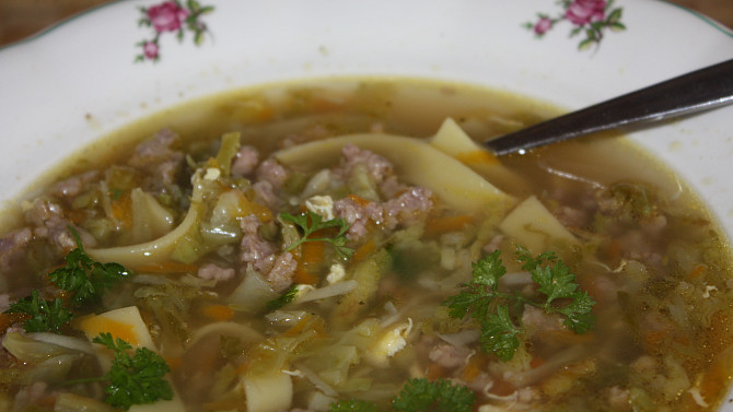 Polévka z mletého masa s kapustou, Polévka z mletého masa s kapustou