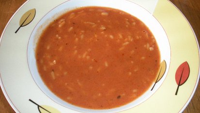 Rajská polévka, s rýží