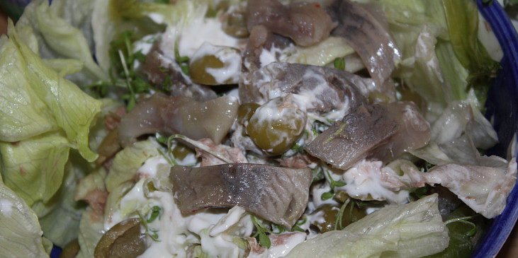 Řeřichový salát s lososem