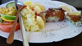 Treska plněná sýrem s brokolicí, Řez masíčkem