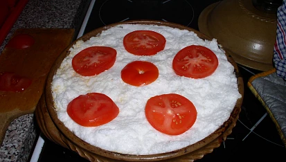 Cuketa s rýží, před konečnou fází dopékání