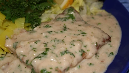 Filé s česnekovo-petrželkovou omáčkou