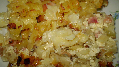 Flíčky s uzeným krůtím stehnem, detail...