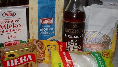 Kokosové řezy, suroviny na krém