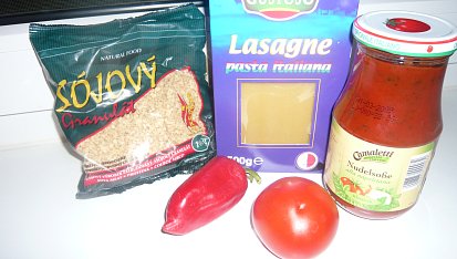 Lasagne se sójovým masem