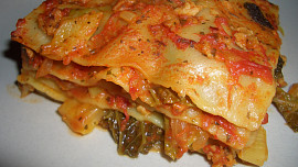 Lasagne se sójovým masem