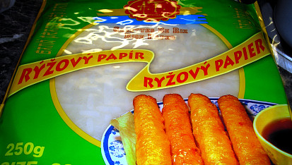 Ryžový papír plněný mletým masem se sýrovým středem, Ryžový papír plněný mletým masem se sýrovým středem
