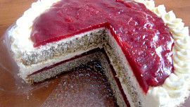 Švestkový dort s makovým piškotem