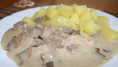 Vepřová plec na houbách a na smetaně, Vepřová plec na houbách a na smetaně