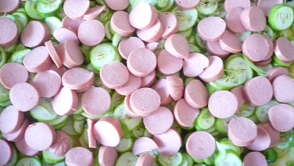 Zelenina zapečená s párkem