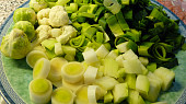 Zeleninový krém, Zelenina vložená do rozmoxovaného základu