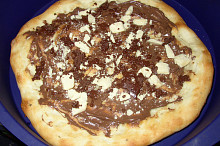 potřeno čokoládou