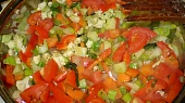 Kachní rizoto se zeleninou, restování zeleniny...
