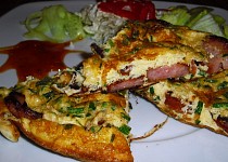 Klobásovo-šunková omeleta
