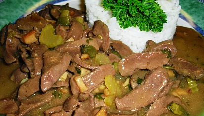 Krůtí srdce na špeku s řapíkatým celerem, Krůtí srdce na špeku s řapíkatým celerem