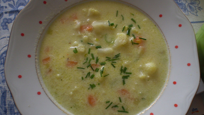 Květákovo-pórková polévka s nivou, Květákovo-pórková polévka s nivou