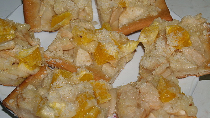 Kynutý koláč s jablky a pomerančem, kynutý koláč s jablky a pomerančem
