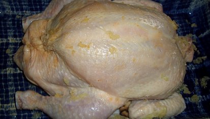 Loštické kuře, připraveno na pečení