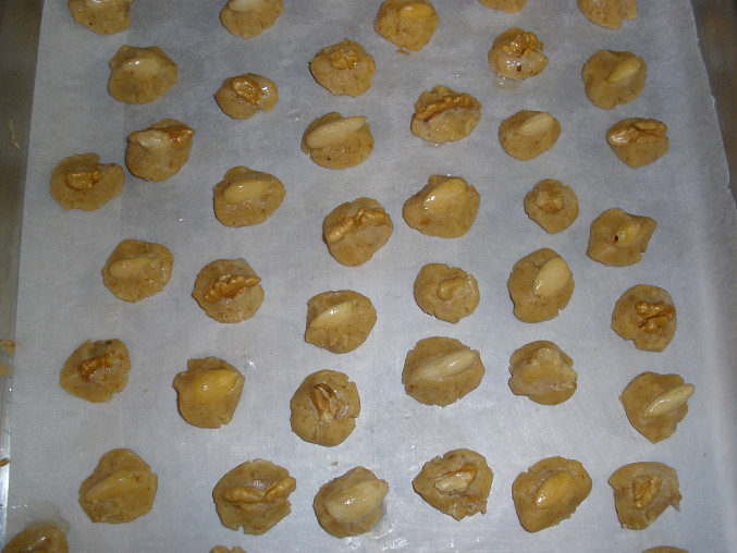 Ořechové  miňonky - cukroví, před pečením