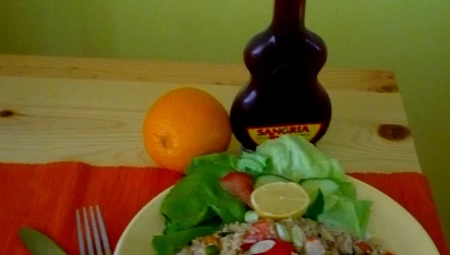Paella z krabích tyčinek