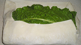 Pangas v listovém těstě s mangoldem