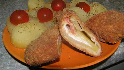 Plněné bramborové řízky