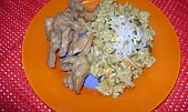 Prsíčka s pikantní šťavnatou rýží (jedna menší porce)