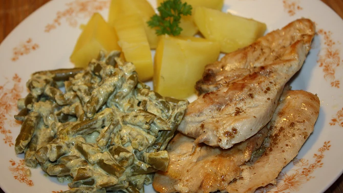 Fazolky s curry a smetanou, Fazolky s curry a smetanou