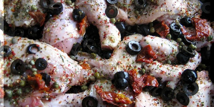 Kuře s vůní Itálie (přidané olivy,suš.rajčátka,kapary)
