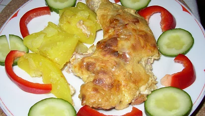 Kuřecí masíčko s pěnovou omáčkou, upečeno