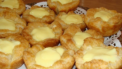 Listové MUFFINKY, Plněné teplým pudinkem