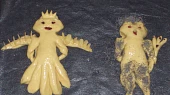 Kynutý čert a Mikuláš (pajtáše), Anděl a čert před upečením