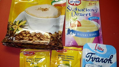 Nepečený vanilkovo-cappuccinový Amaroun s tvarohem, Část potřebných ingrediencí