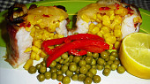 Pangasius zapečený s kukuřicí a mozzarellou (Na řezu )