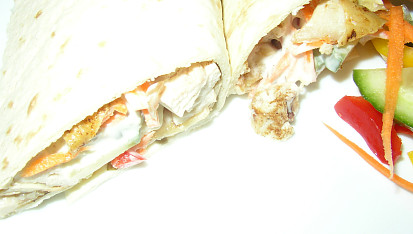 Plněná tortilla, detail