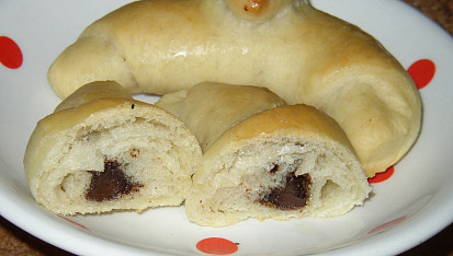 Sladké rohlíčky od babičky, na řezu