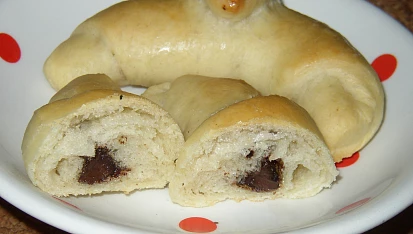 Sladké rohlíčky od babičky, na řezu