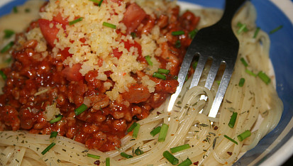 Boloňské/salámové  špagety