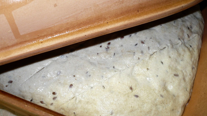 Chléb pečený v římském hrnci - postup, Připraveno na pečení.