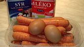 Mrkev zapečená s balkánským sýrem a vejci, suroviny