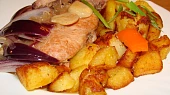 Vepřové kotlety s červenou cibulí,anglickou a česnekem